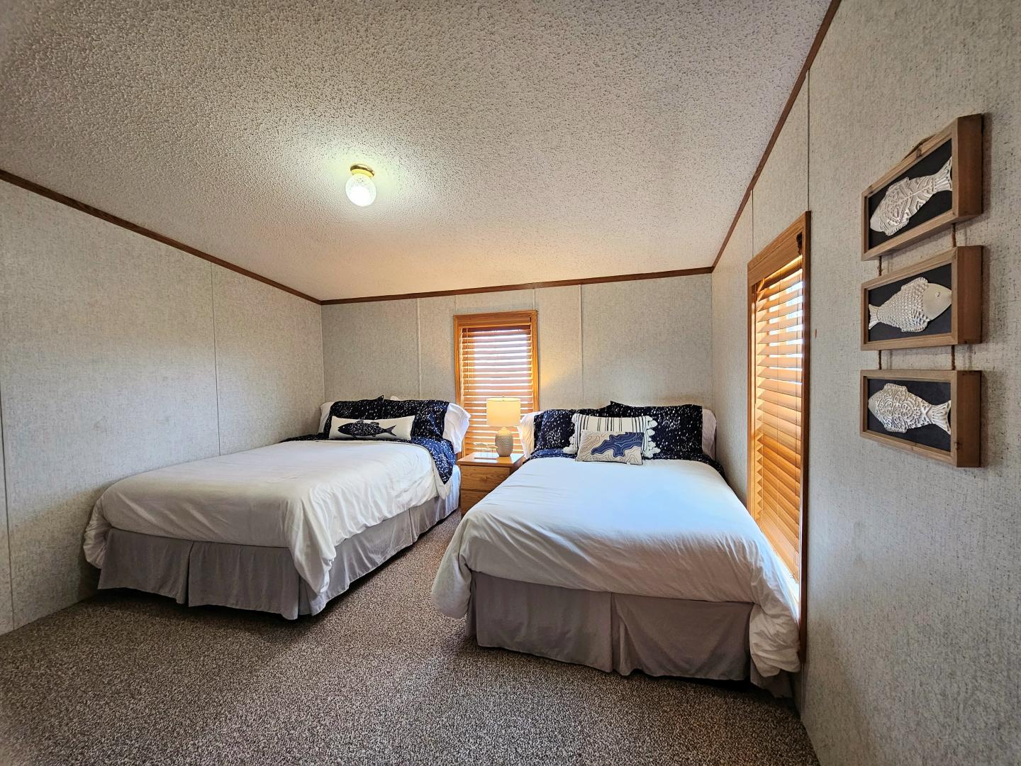 Master bedroom with Queen and Twin sized beds